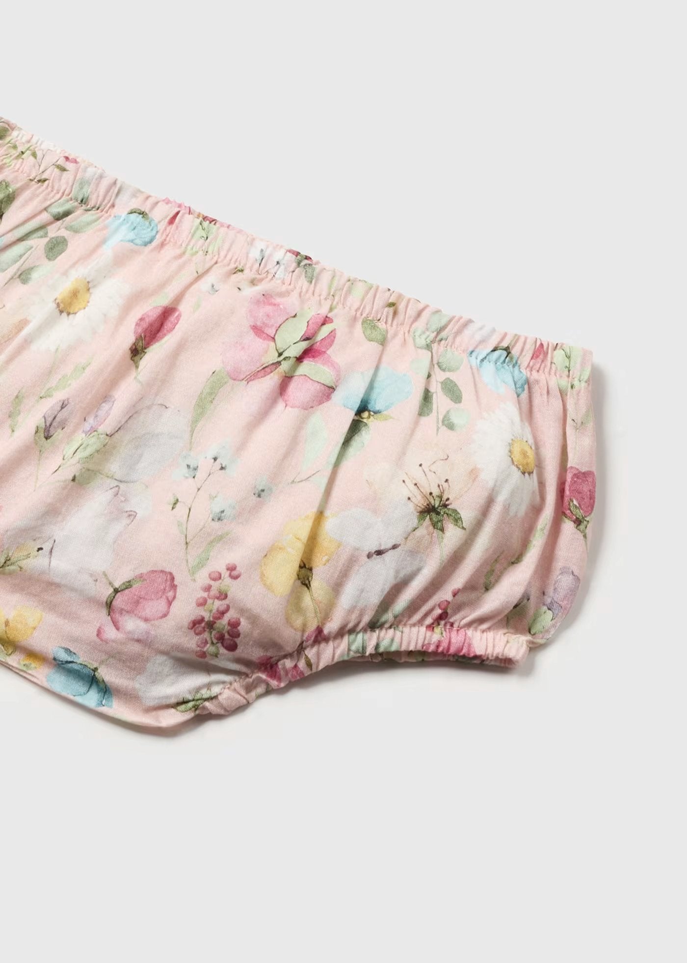 vestido flores con cubrepañal, nude, para bebe