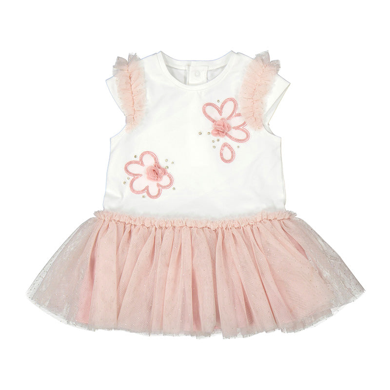 Vestido falda tul, rosa, para bebe