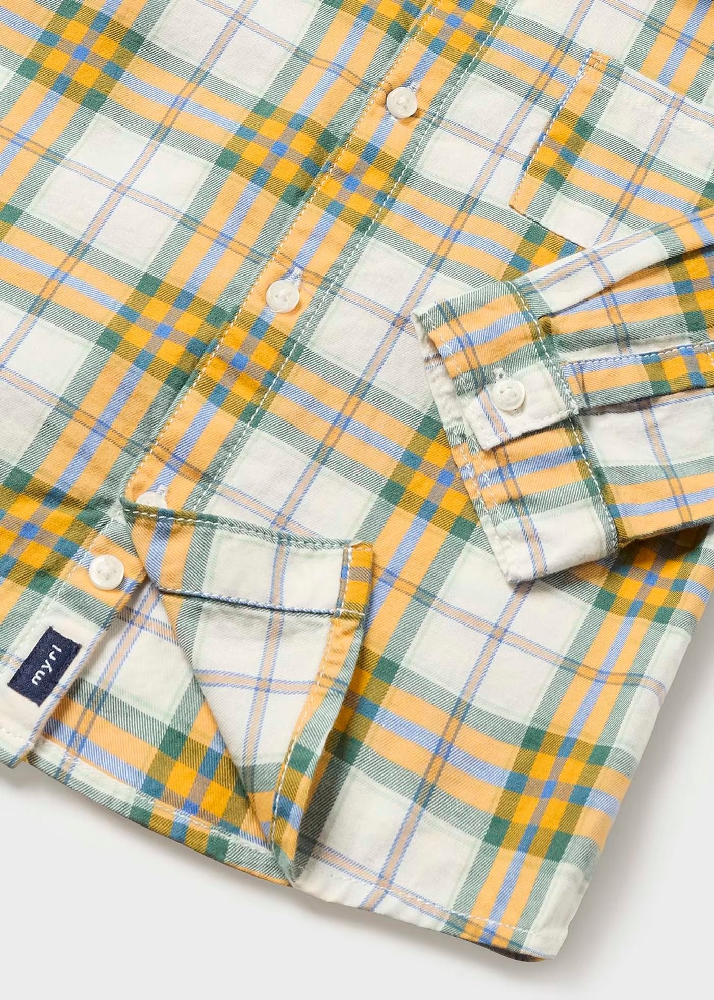 camisa niño amarilla de cuadros
