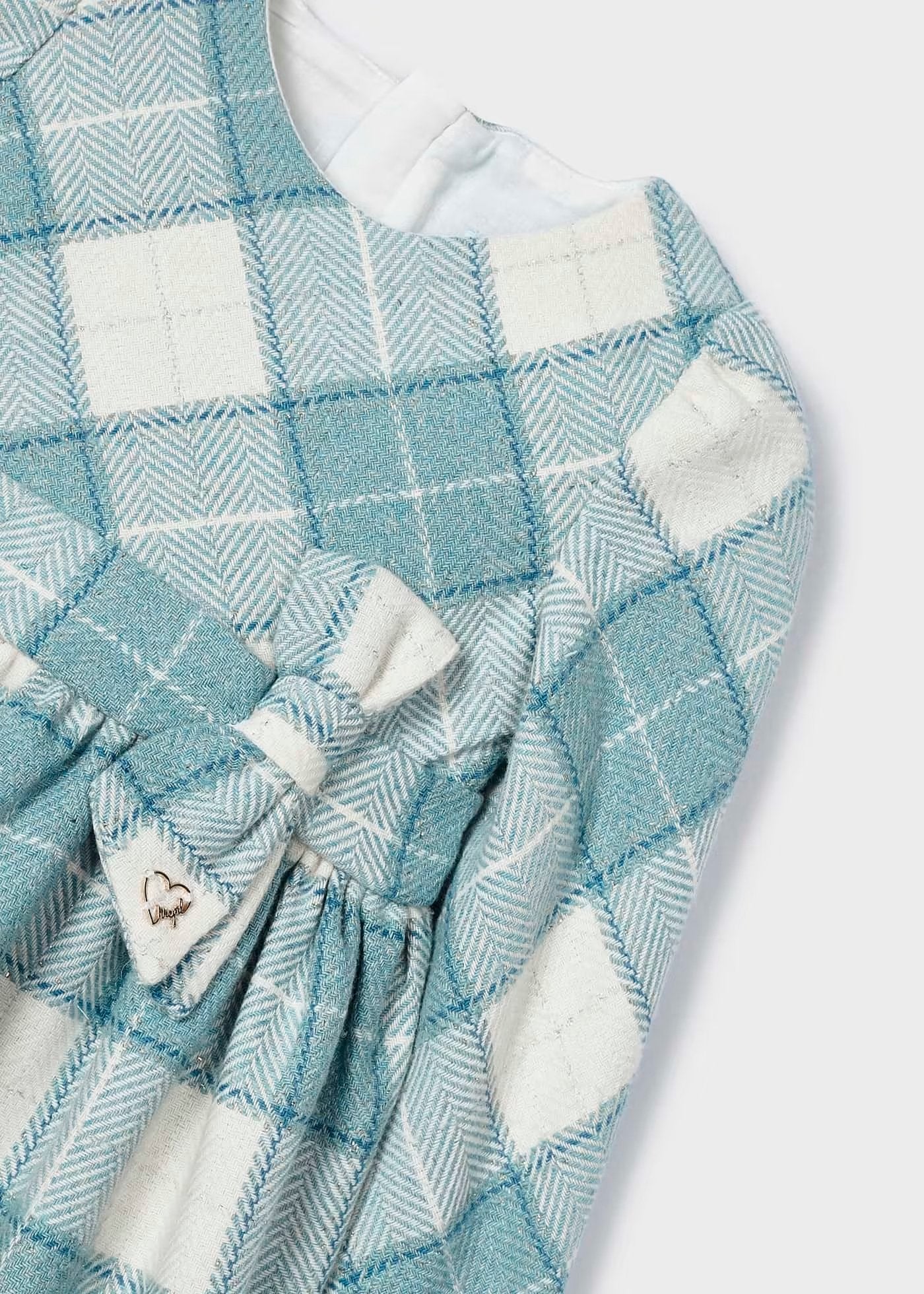 vestido azul cuadros mayoral