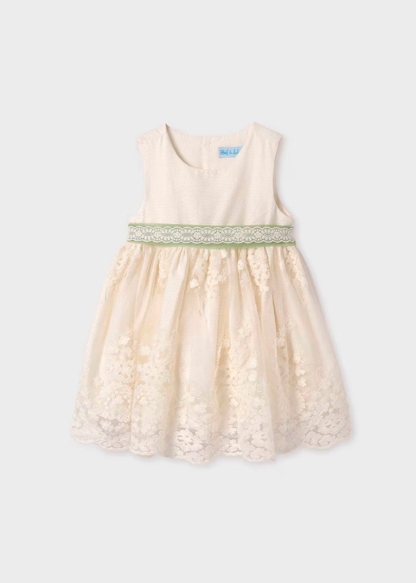 vestido tul jacquard bordado para bebe