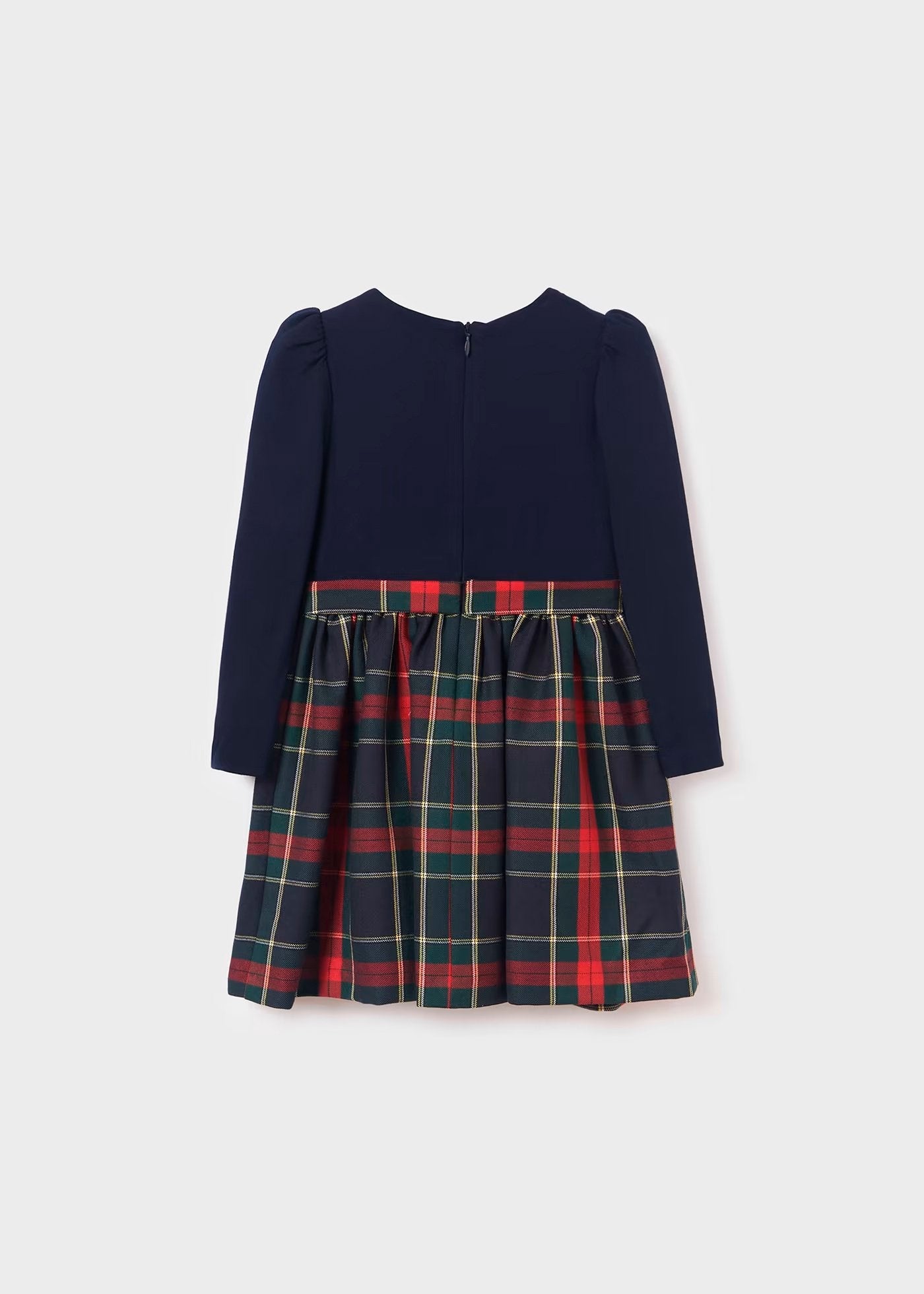 vestido marino cuadros combinados