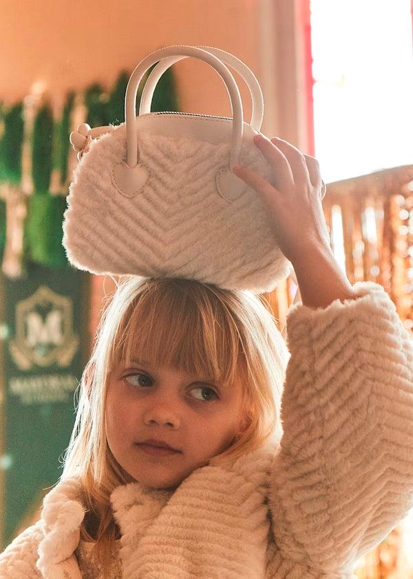 Bolso felpa color arena