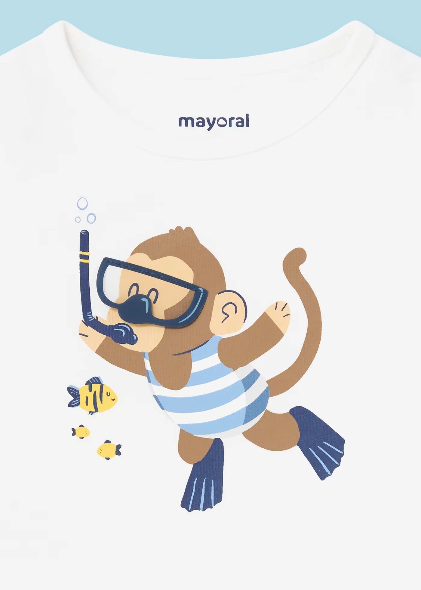 camiseta mayoral, print mono. para bebe