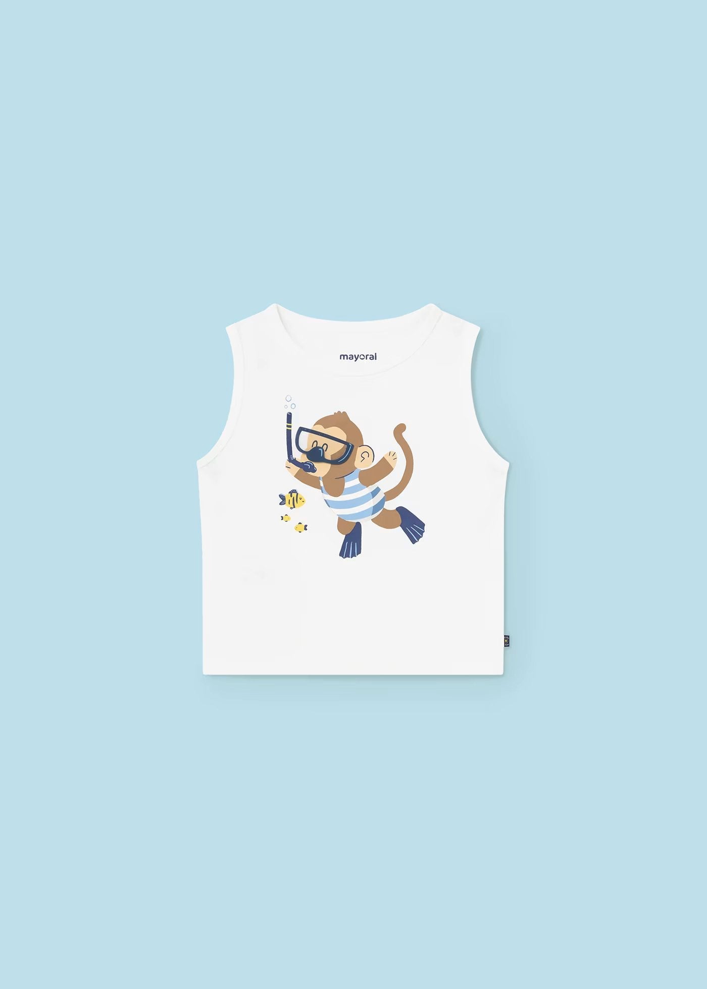 camiseta mayoral, print mono. para bebe