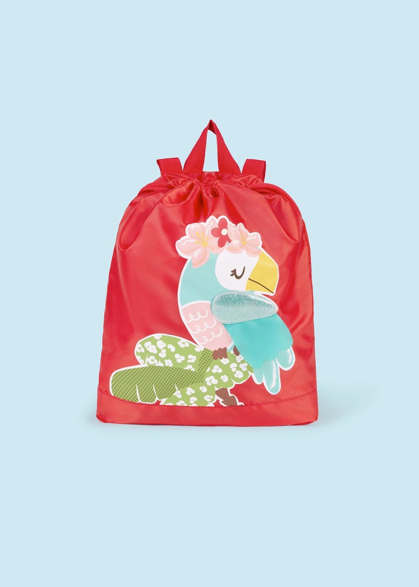 mochila granadina tucan con flores, mayoral