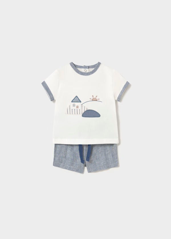 Conjunto short y playera casa recién nacido