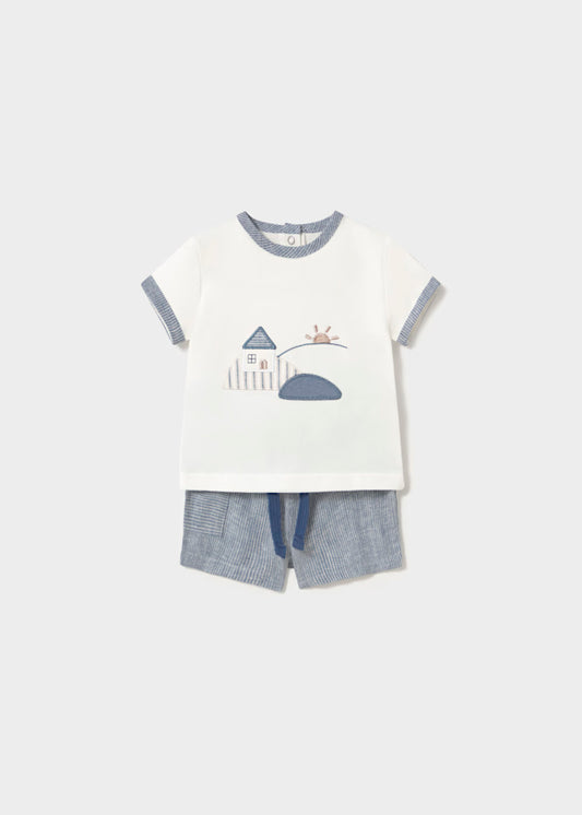 Conjunto short y playera casa recién nacido