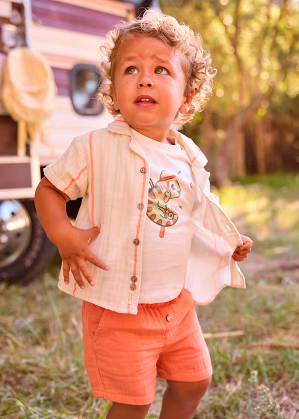 Bermuda bambula naranja, bebé