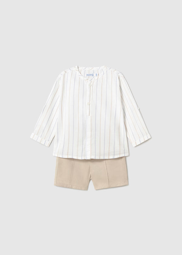 Conjunto bermuda y camisa manga larga