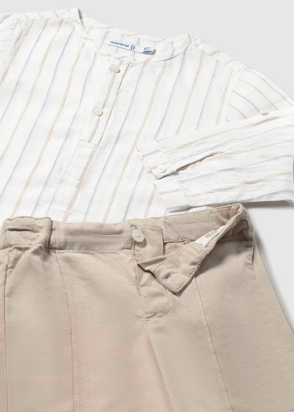 Conjunto bermuda y camisa manga larga