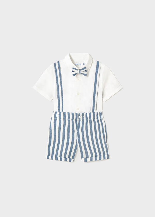 Conjunto bermuda y camisa con corbatín bebé
