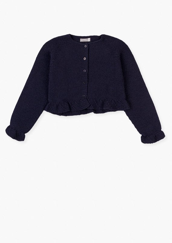 chaqueta con volantes en los puños