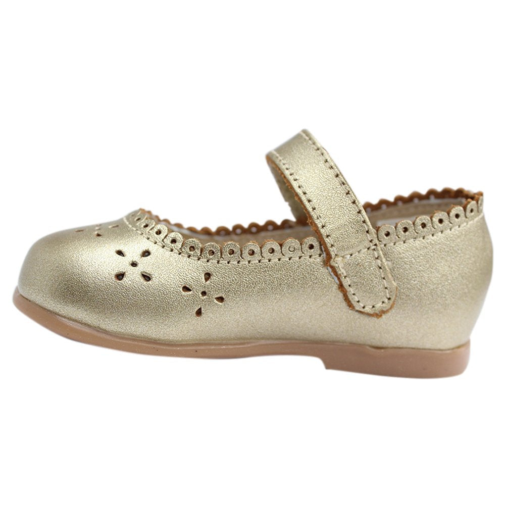 zapato oro ingles, 6 flores perforadas