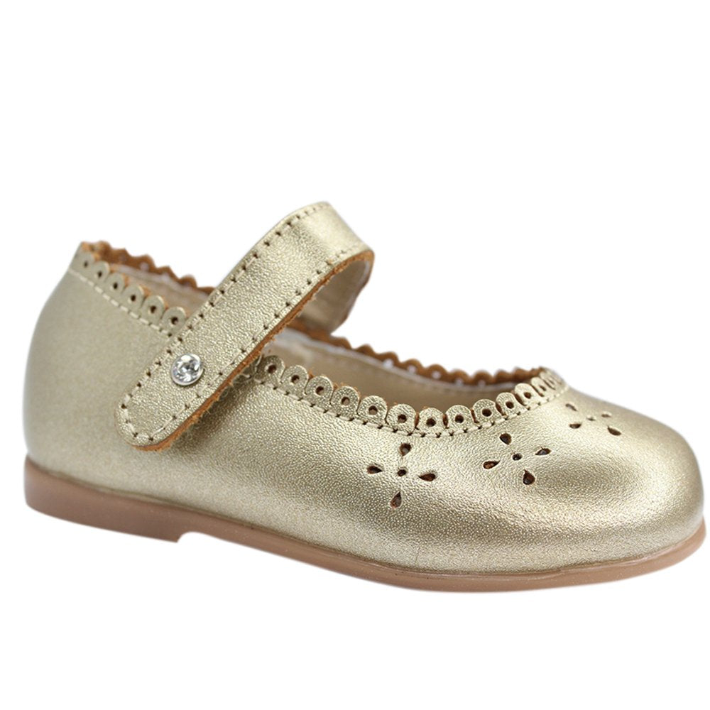 zapato oro ingles, 6 flores perforadas