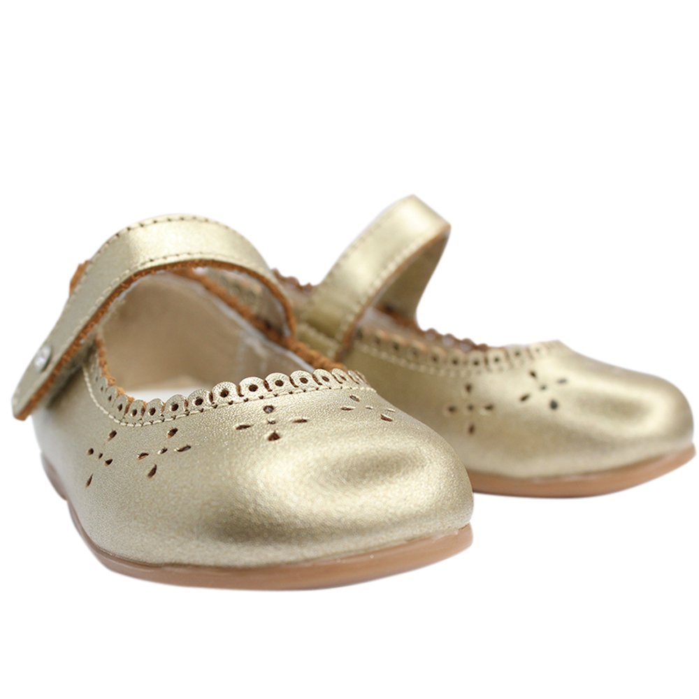 zapato oro ingles, 6 flores perforadas