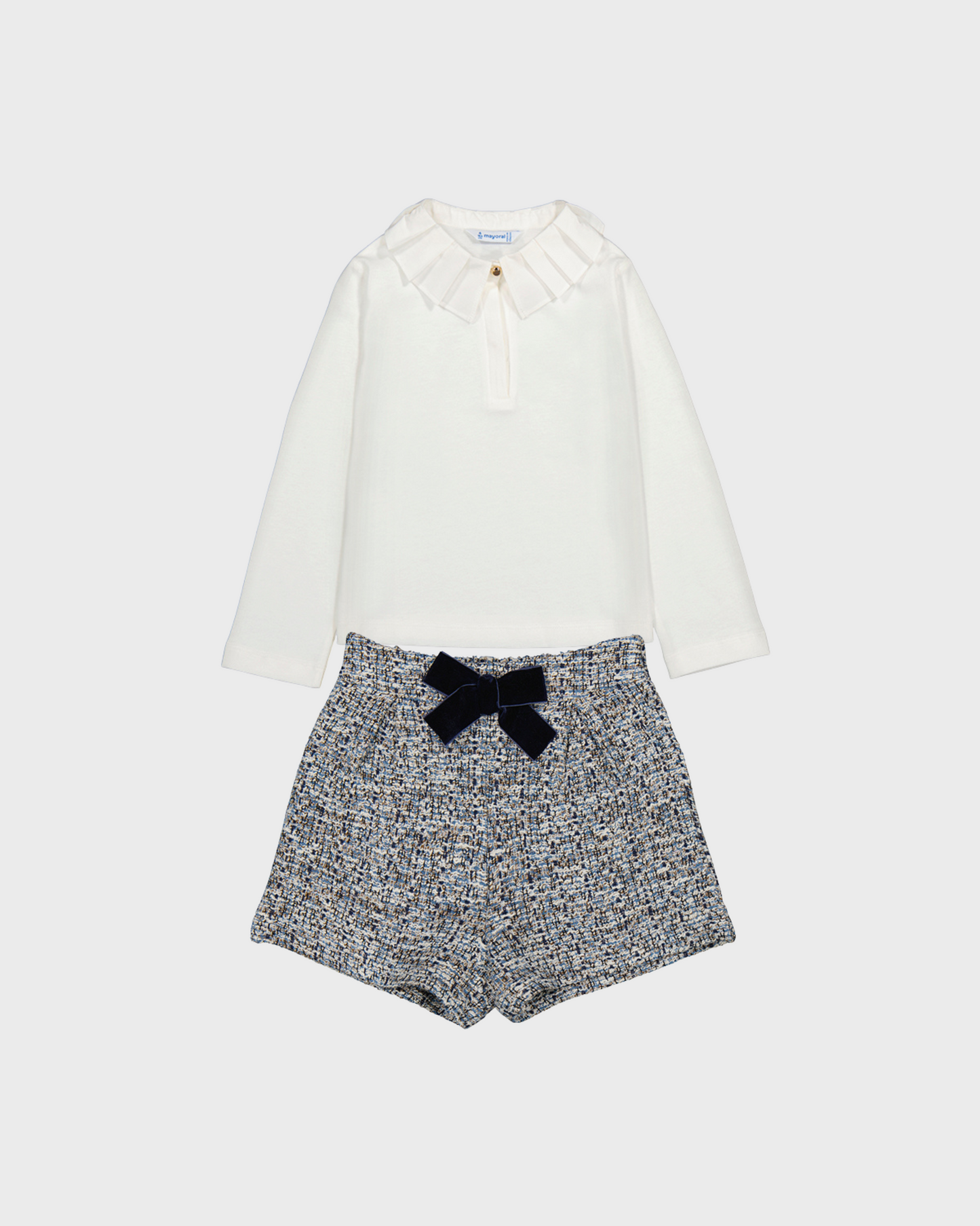 Conjunto camiseta manga larga y short azul marino