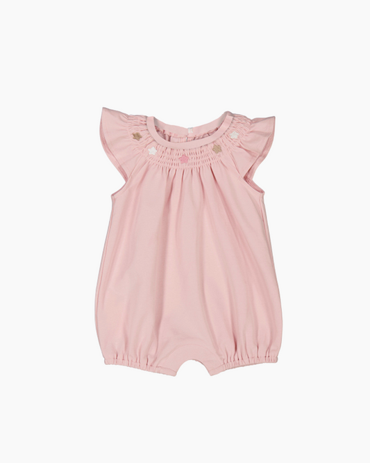 Pijama corta, color rosa, para bebe niña