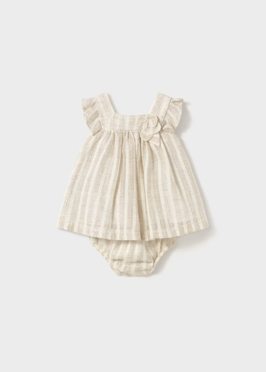 Vestido combinado a rayas recién nacida