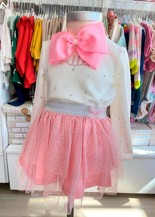 set jersey jersey ballet falda tul rosa, losan