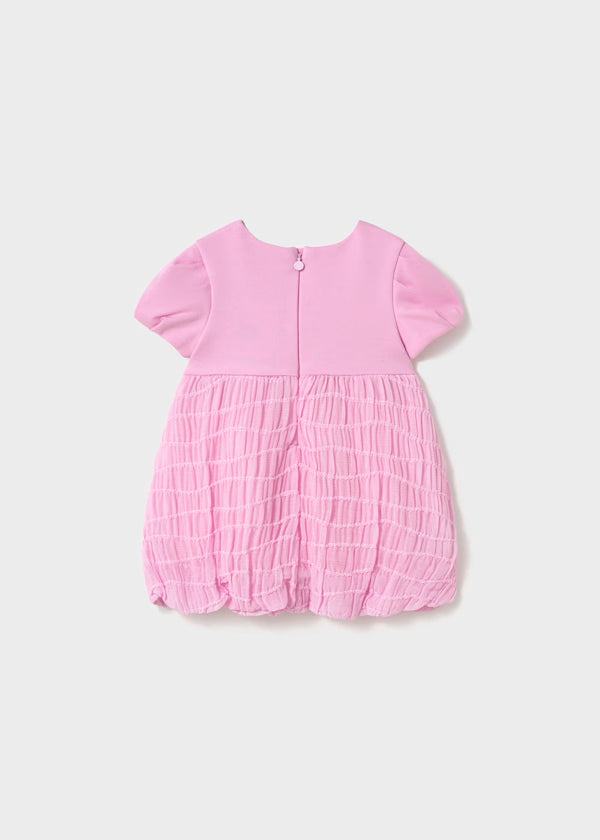 Vestido combinado, rosa malva, bebé