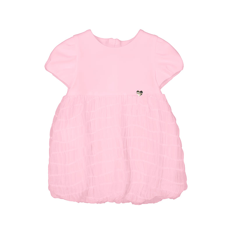 Vestido combinado, rosa malva, bebé