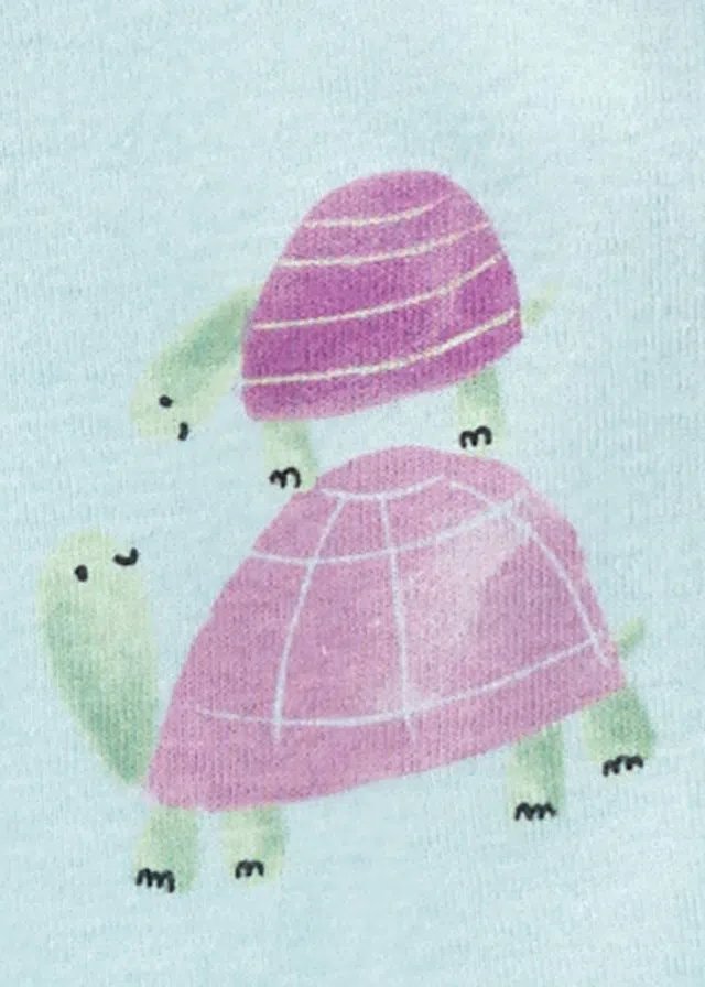 set de 2 mamelucos menta tortuga para niña