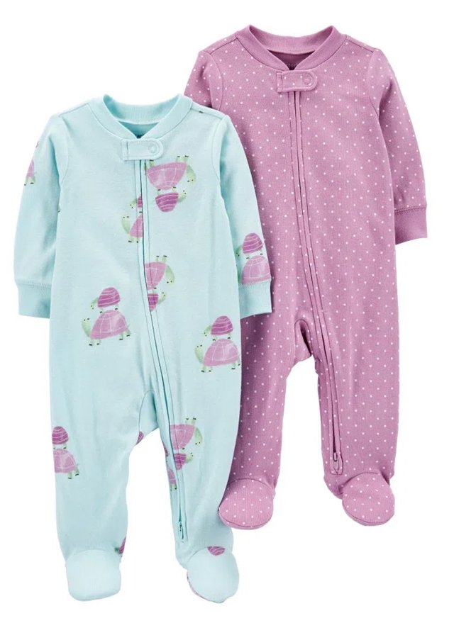 set de 2 mamelucos menta tortuga para niña