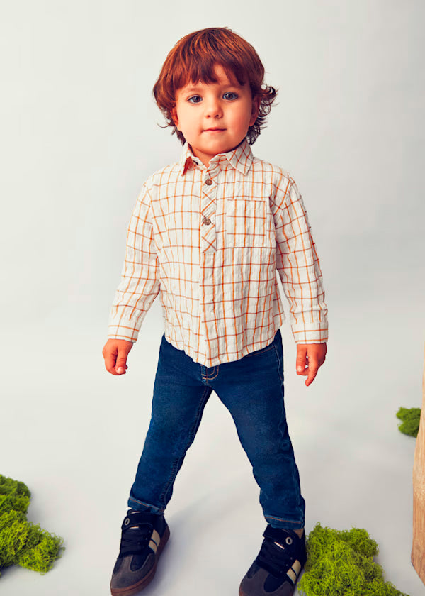 Camisa cuadros mostaza