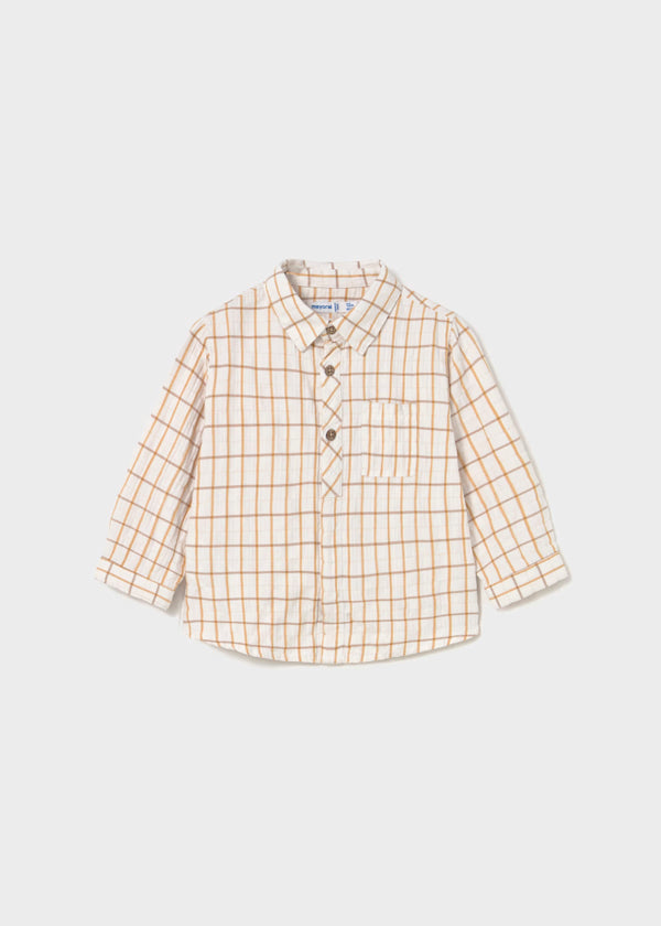 Camisa cuadros mostaza