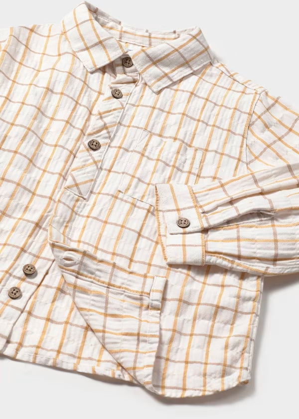 Camisa cuadros mostaza
