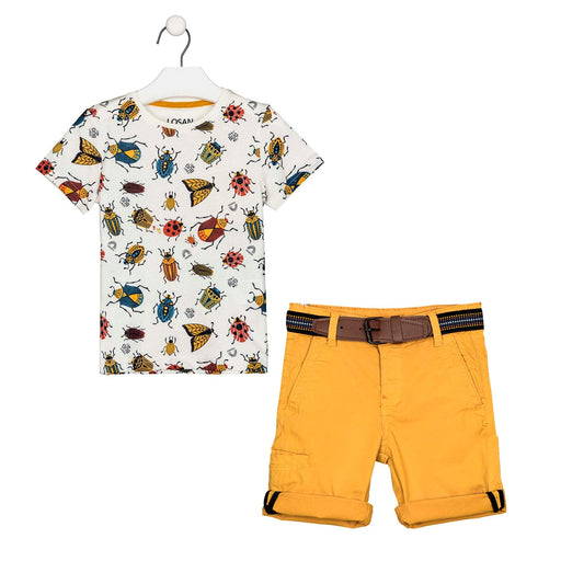 set bermuda y camiseta bichos.