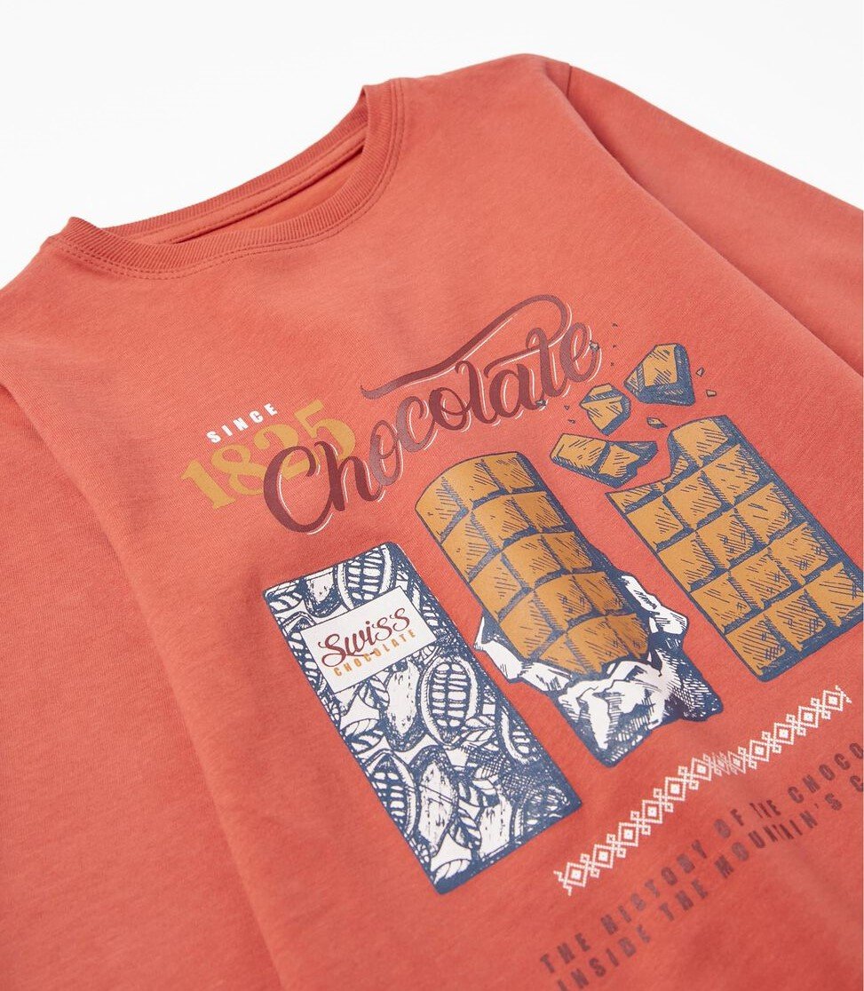 camiseta naranja "1825 chocolate "