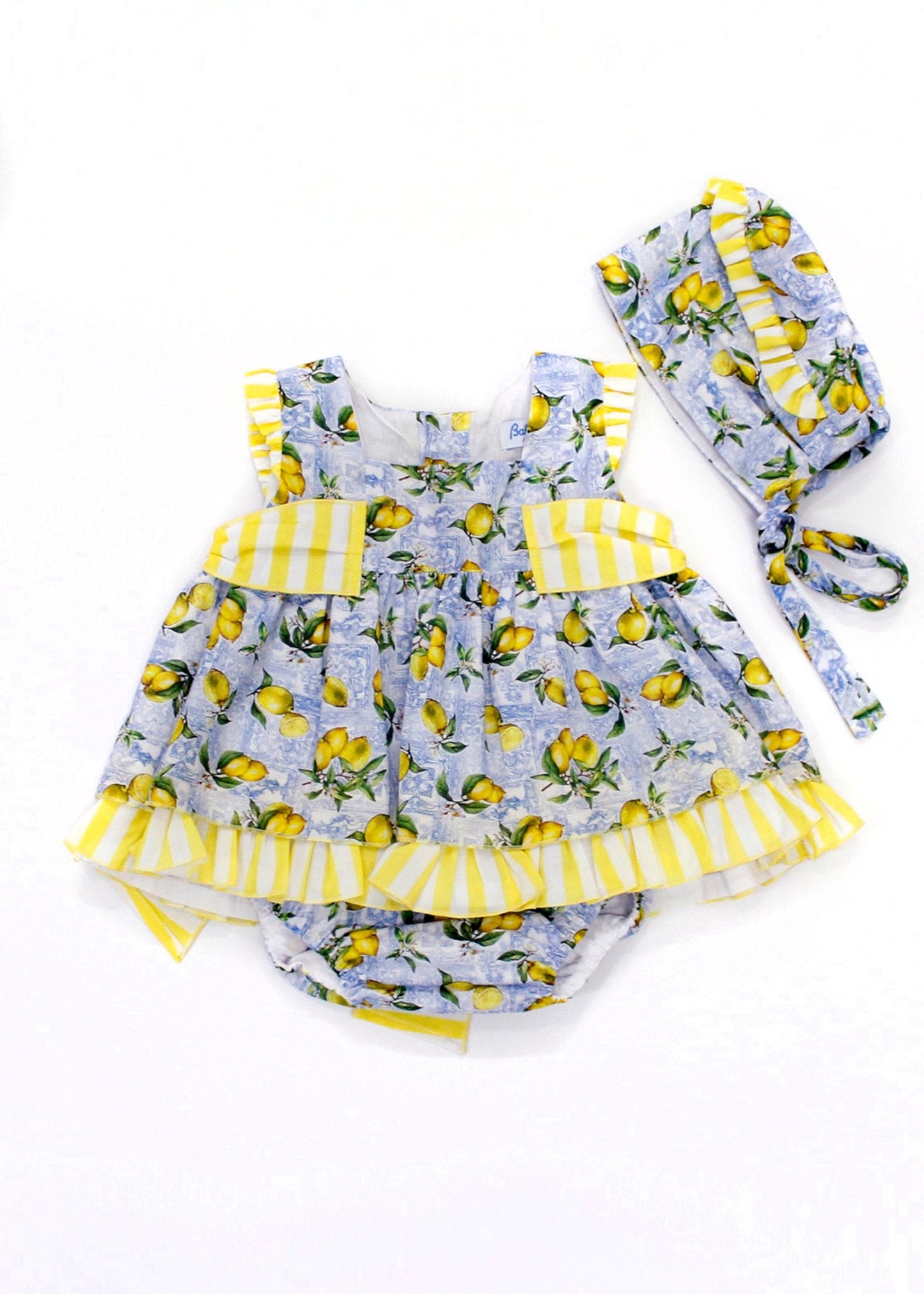 vestido babiné colección limón. NO INCLUYE GORRO