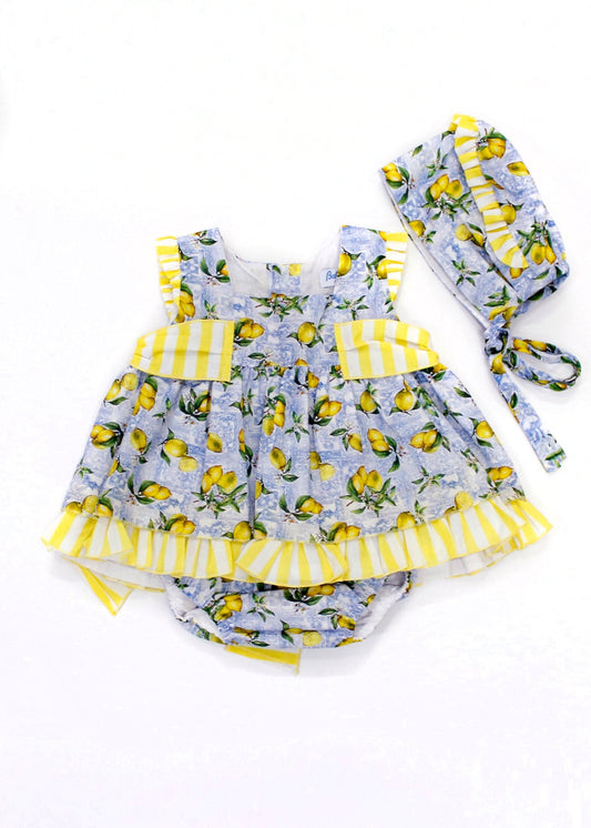 vestido babiné colección limón. NO INCLUYE GORRO