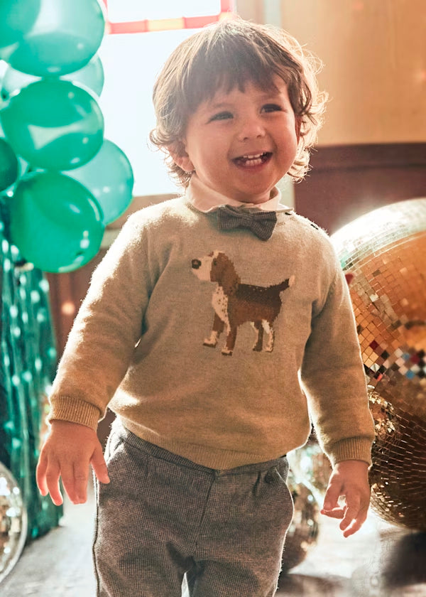 Jersey motivo intarsia beagle