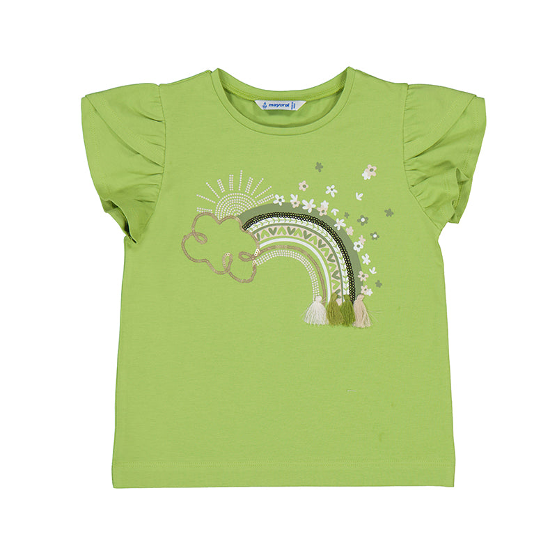 Camiseta arcoiris verde olivo, mayoral