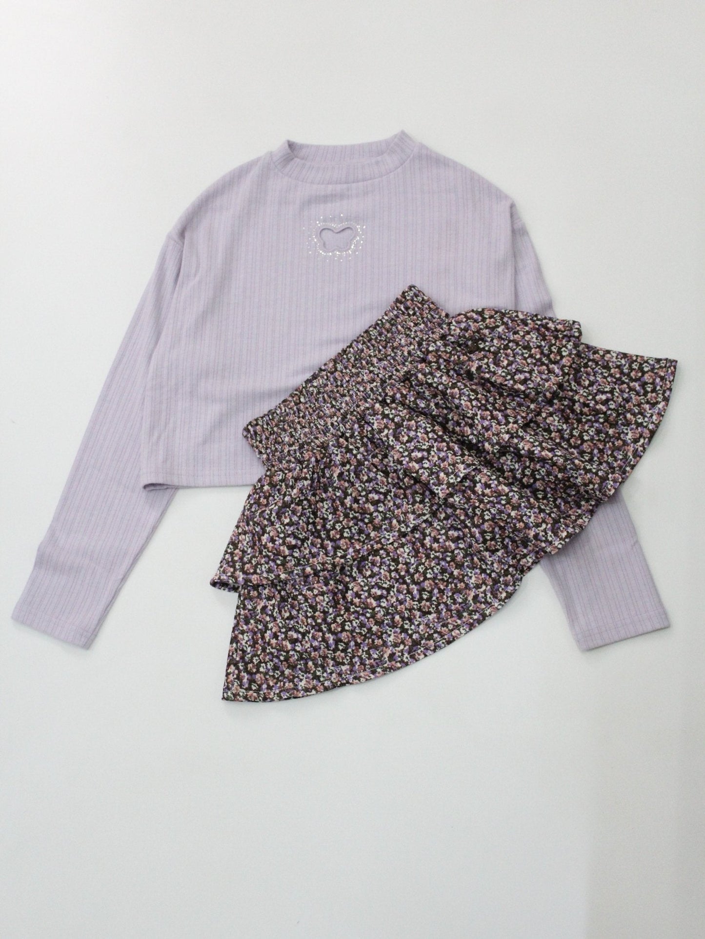 set blusa morada y falda skirt jersey