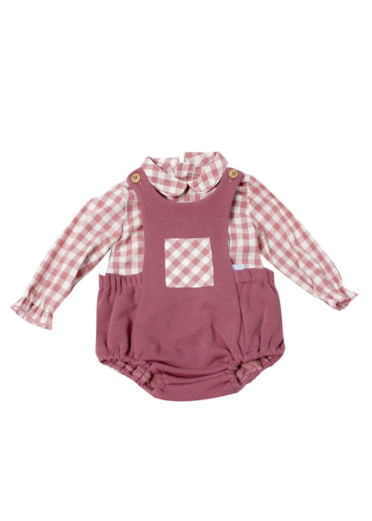 conjunto color rosa palo, bebé, marca babiné