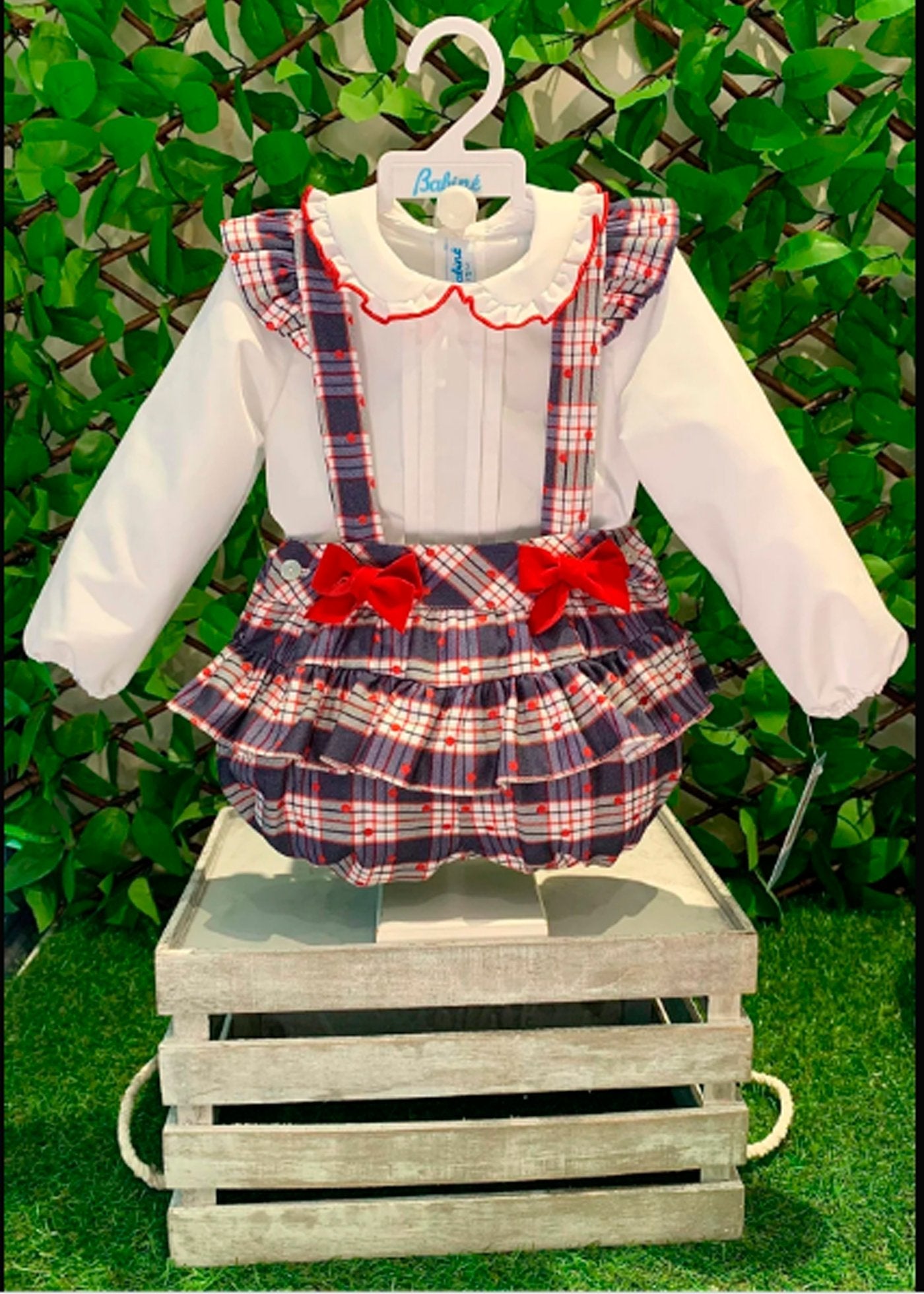 set camisa peto con tirantes para niña, babiné