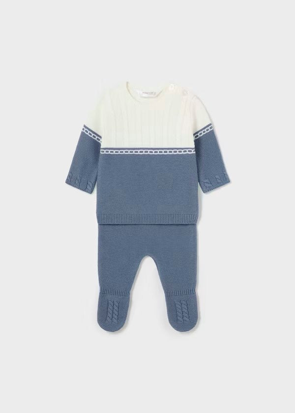 conjunto pantalón y jersey color azul, para bebé