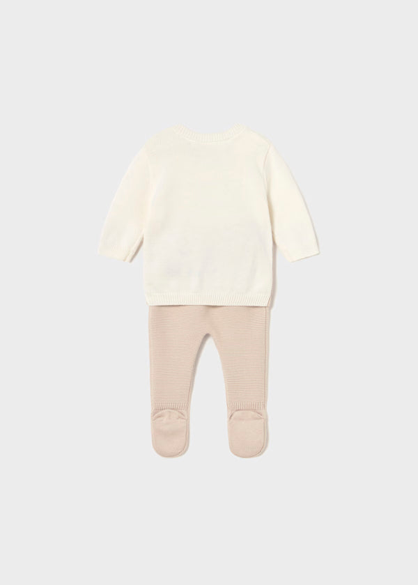 Conjunto pantalón y jersey tricot soja recién nacido