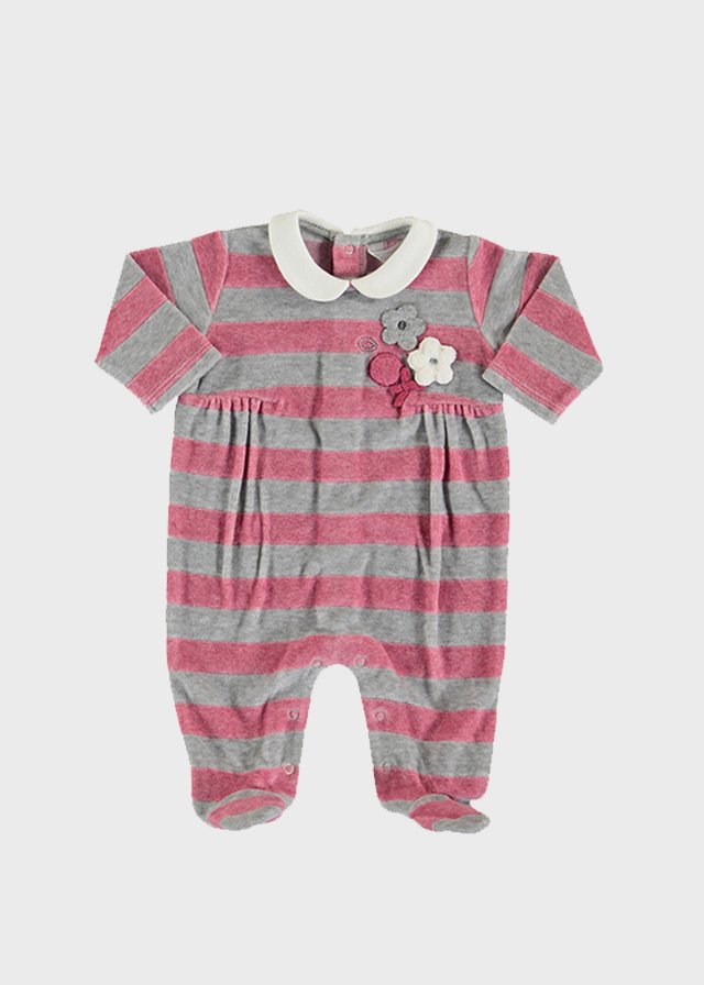 mameluco a rayas gris y rosa