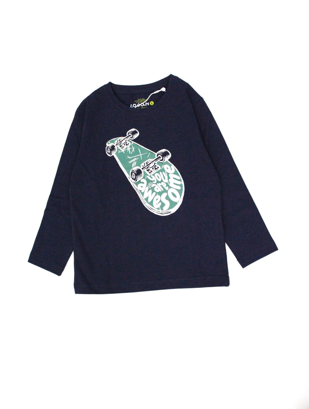 camiseta manga larga color azul marino "you are awesome"