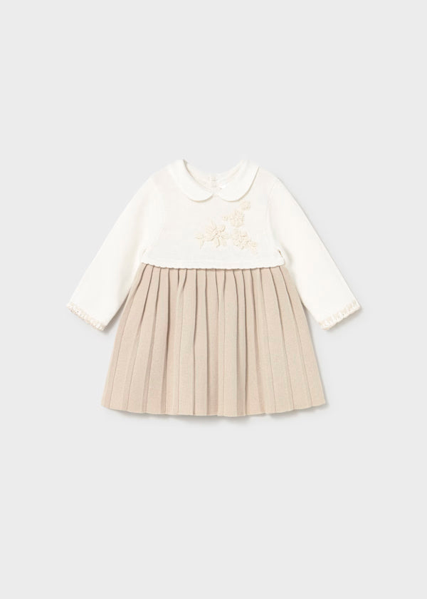 Vestido tricot color soja