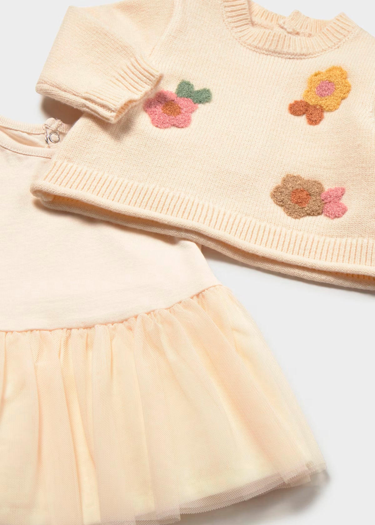 vestido tricot flores con sueter