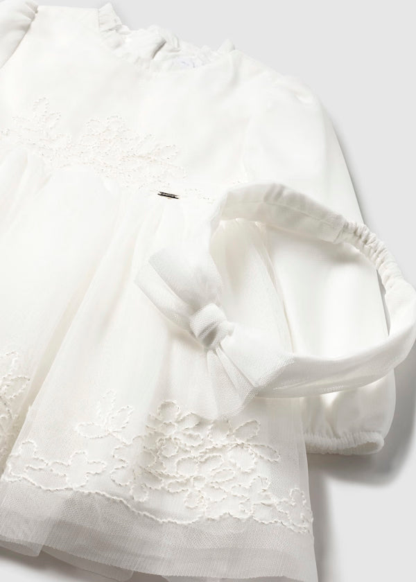 Vestido ceremonia tul bordado bebé