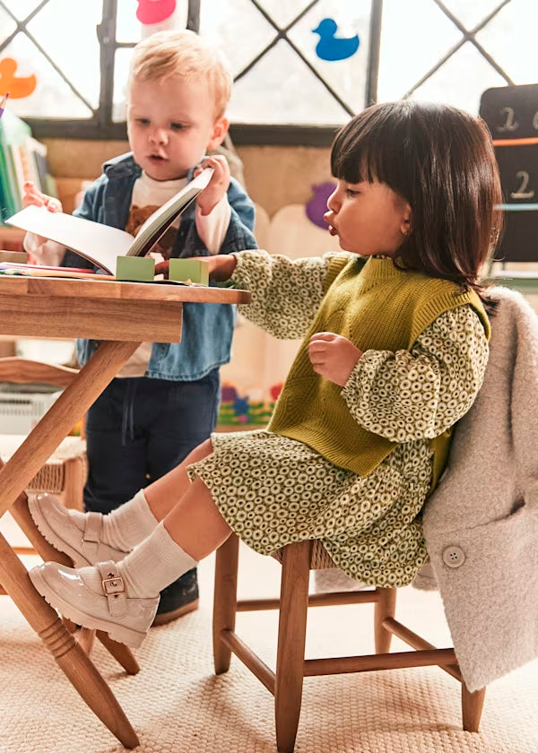 Vestido con chaleco Verde Aceite
