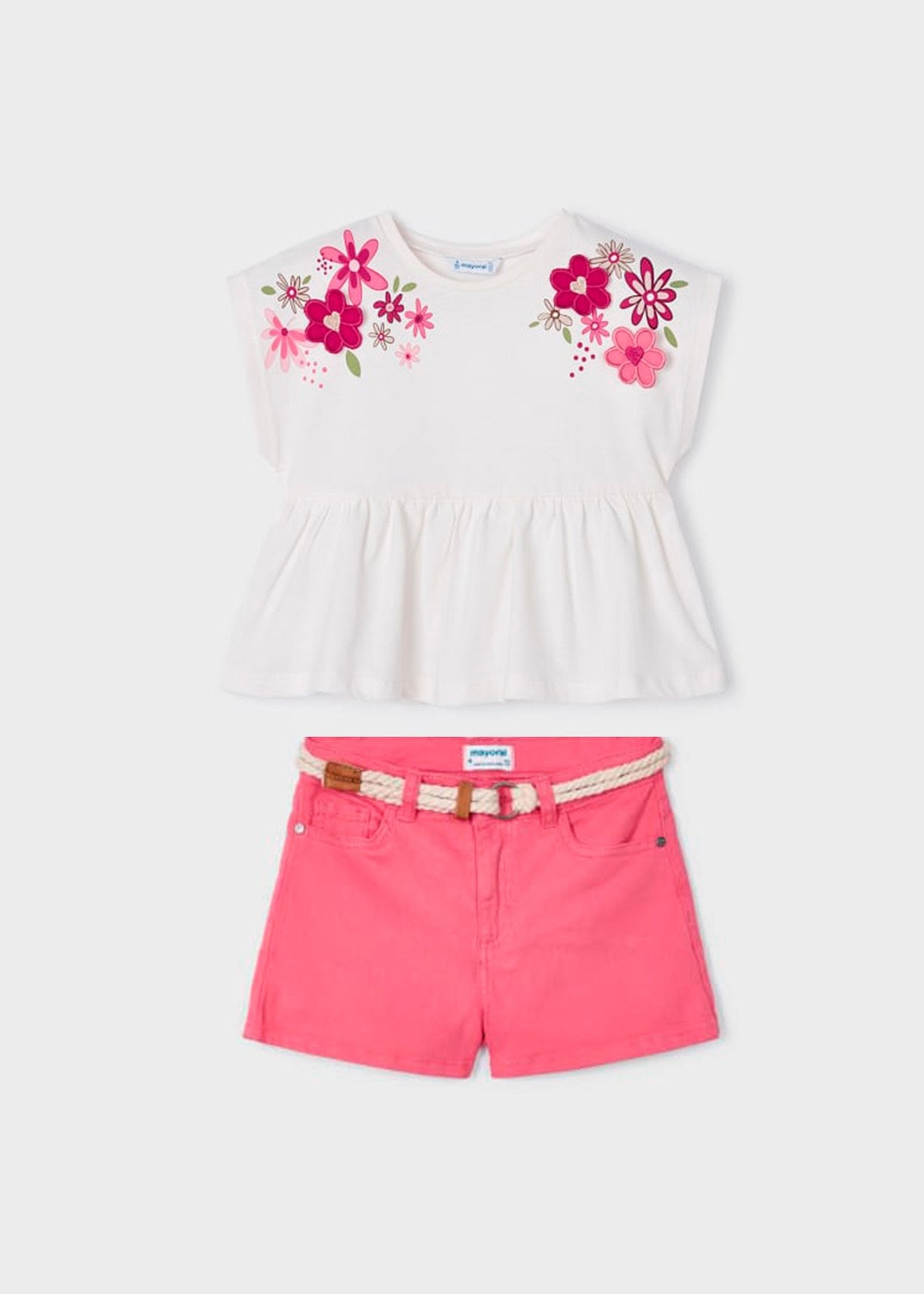 set blusa bordada con short
