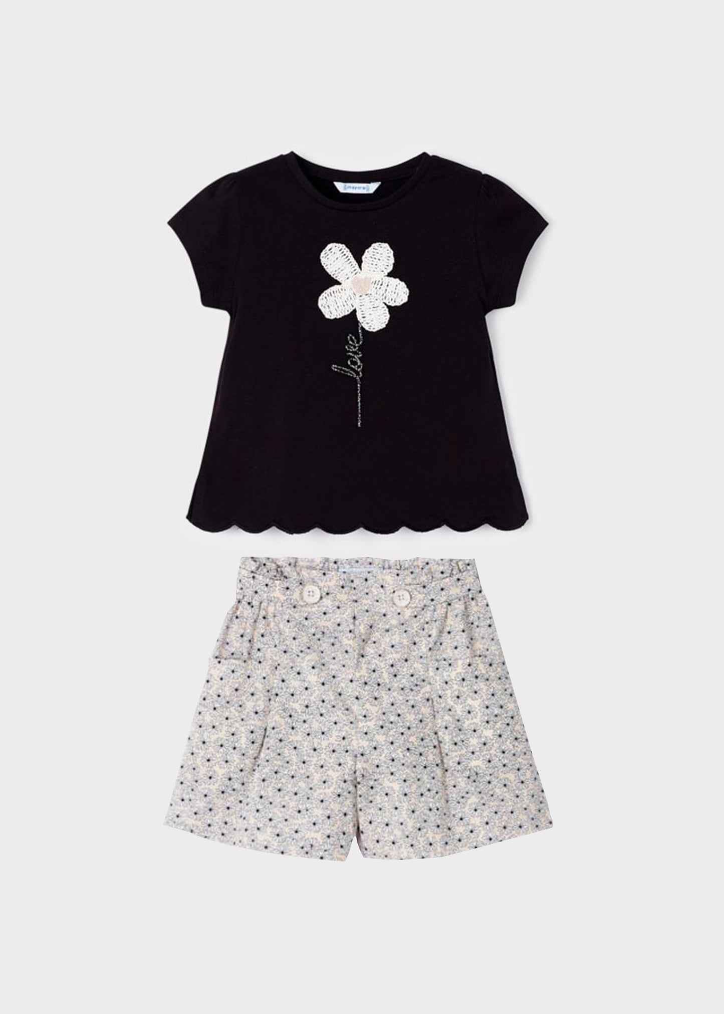 set camiseta y short almendra